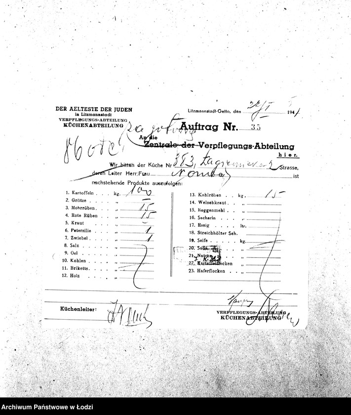 Obraz 8 z jednostki "[Kuchnia nr 383, ul. Łagiewnicka 2. Działalność kuchni]"