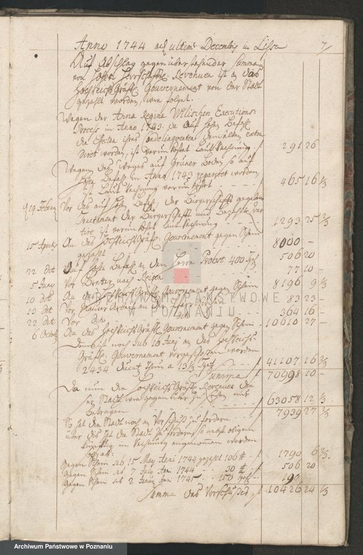 image.from.unit.number "Rechnung der Stadt Lissa; język niemiecki"