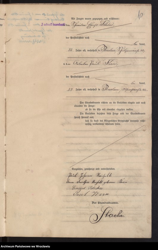 image.from.unit.number "Heiraths-Haupt-Register Breslau I 1904 Band 1"