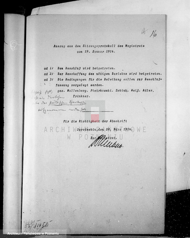 Obraz 20 z jednostki "Die Verwaltung der Stadt Jarotschewo /Jarocin/"