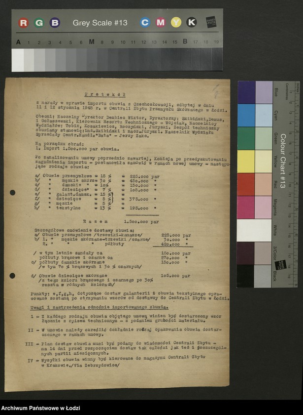 Obraz 2 z jednostki "Centrala Zbytu Przemysłu Skórzanego; protokół [narady], [sprawozdania z produkcji]"
