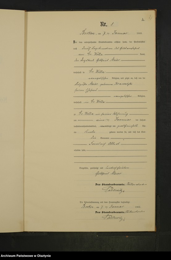 Obraz 4 z jednostki "Geburts-Neben-Register Nr 1 - 48"