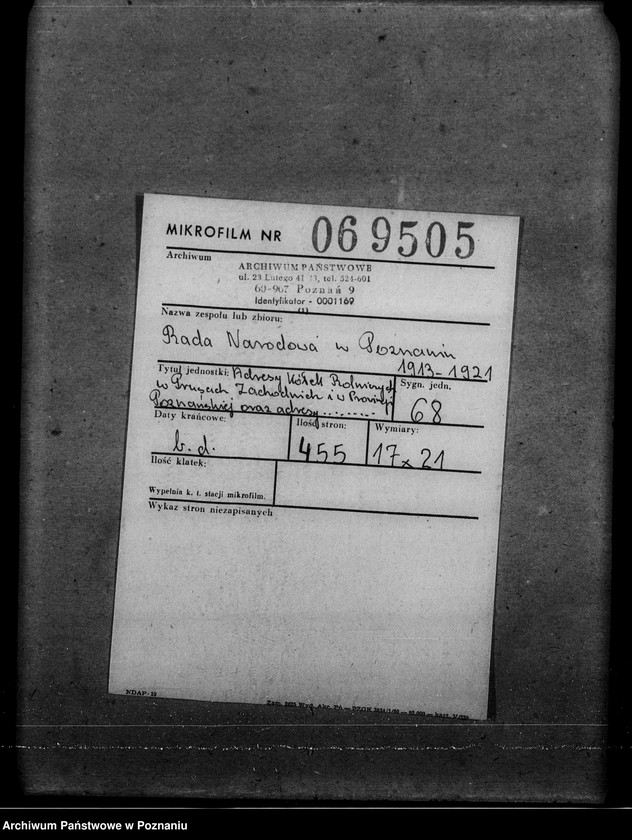 Obraz 2 z jednostki "Adresy Kółek Rolniczych w Prusach Zachodnich i w Prowincji Poznańskiej oraz adresy organizacji studenckich zagranicą."