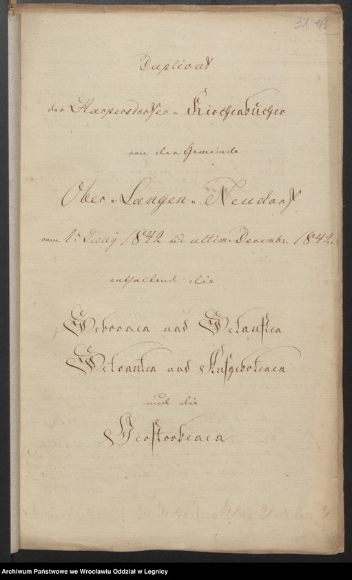 image.from.unit.number "Duplicat der Harpersdorfer Kirchenbücher von der Gemeinde Ober Harpersdorf Langen Neudorf"