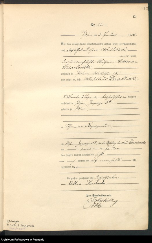 Obraz 15 z jednostki "Księga miejscowa zgonów tom I"