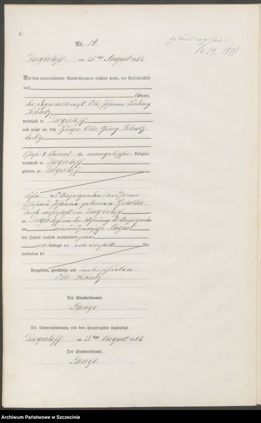 Obraz 17 z jednostki "Sterbe-Register (Neben-Register)"