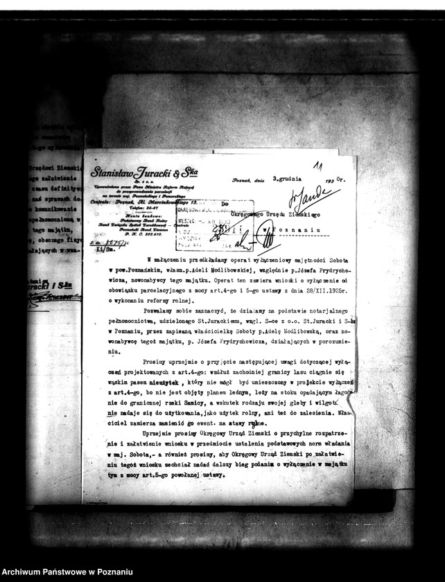 Obraz 16 z jednostki "Majątek Sobota powiatu poznańskiego wyłączenie z art. 4 i 5 ustawy o wykonaniu reformy rolnej Józef Frydrychowicz"