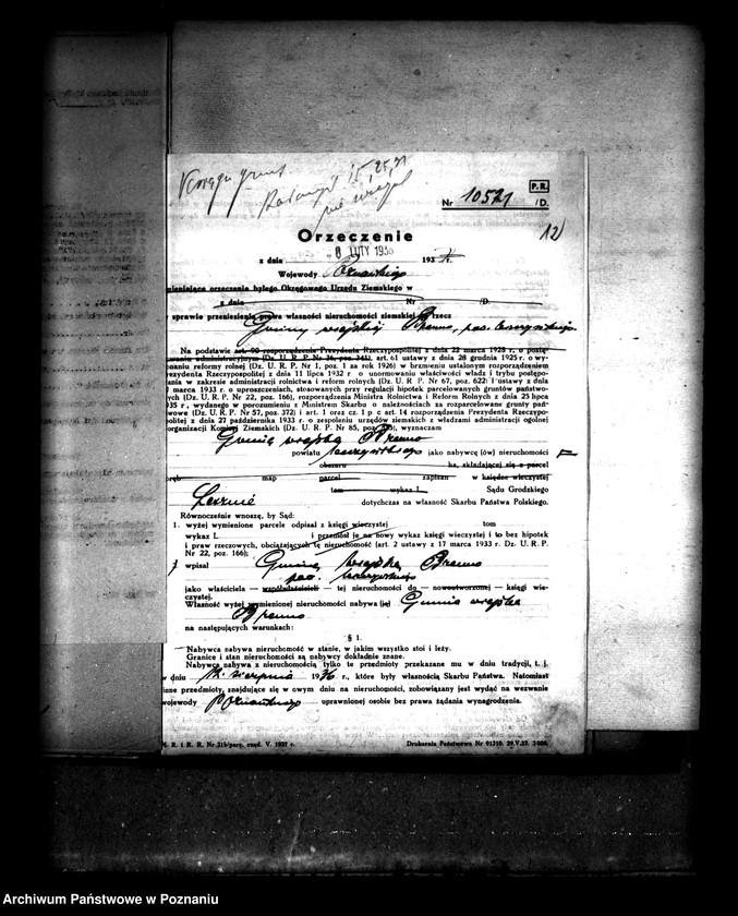 Obraz 18 z jednostki "Przewłaszczenie ziem dotacyjnych majątku Radomyśl powiatu leszczyńskiego"