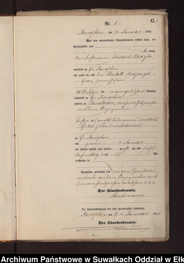image.from.unit.number "Sterbe-Neben-Register des Preussischen Standes-Amtes Gr. Konopken Kreis Loetzen"