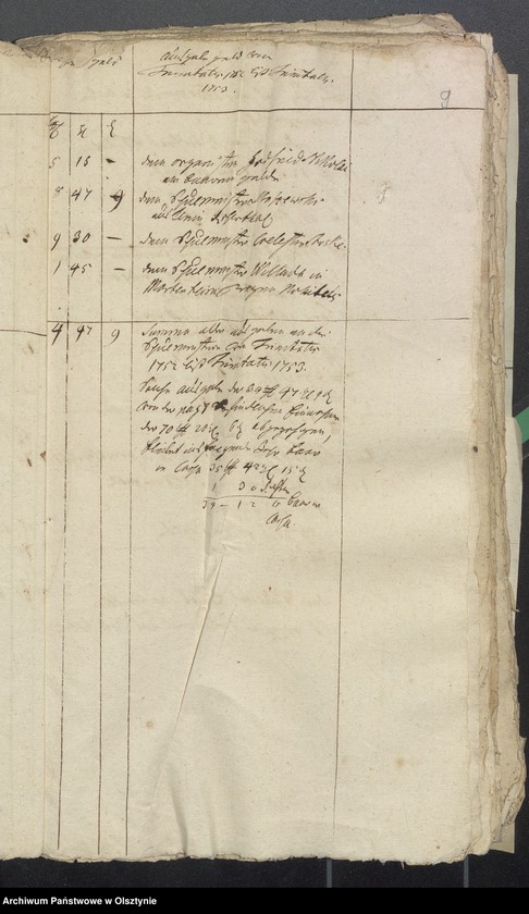 image.from.unit.number "Schwarzsteinsche Schulen Rechnung über Einnahme und Ausgabe"