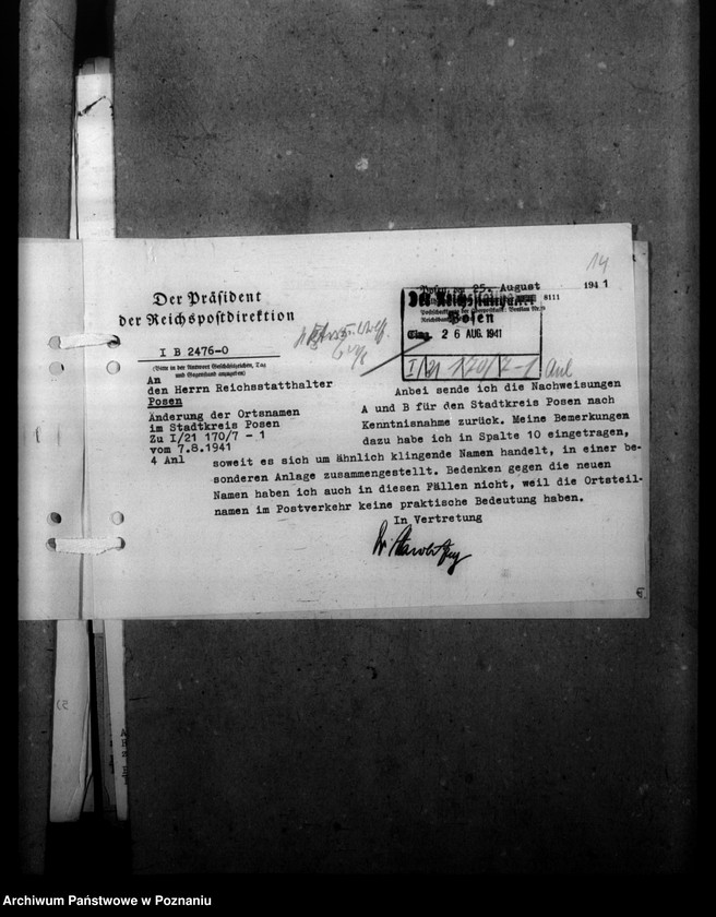 Obraz 18 z jednostki "Ortsnamenänderung - Posen- Stadt (miasto Poznań)"