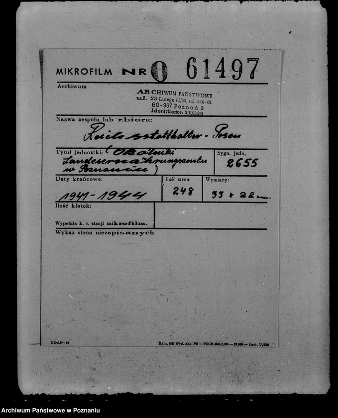 Obraz 2 z jednostki "Okólniki Landesernährungsamt w Poznaniu"