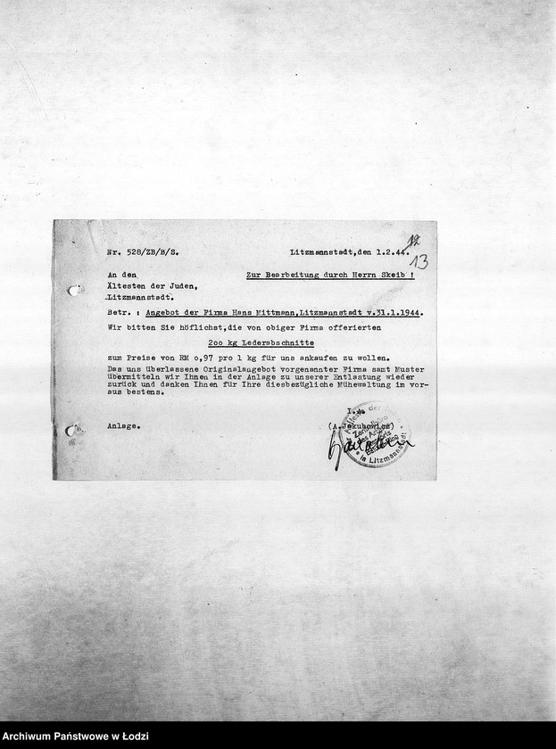 Obraz 16 z jednostki "Arbeitsressort [Produkcja i zapotrzebowanie materiałów dla resortów pracy]"