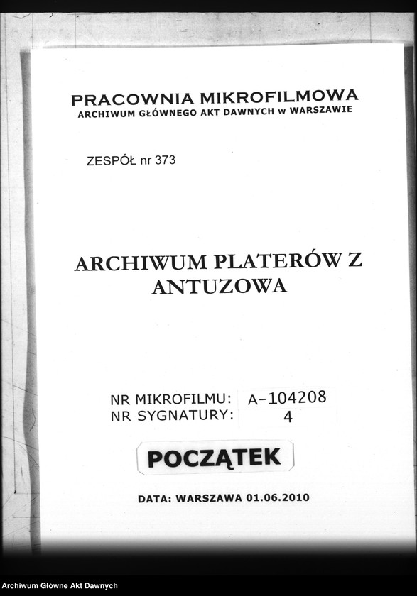 Obraz z zespołu "Archiwum Platerów z Antuzowa"