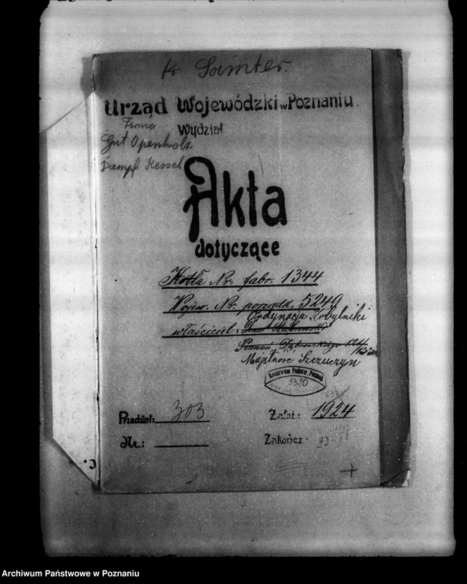 Obraz 4 z jednostki "Gorzelnia w majątku Szczuczyn własność Ordynacja w Kobylnikach powiat szamotulski nr woj. kotła 5249 pop. własność Fabryka makaronów musztard i konserw D. Stabrowskiego w Poznaniu"