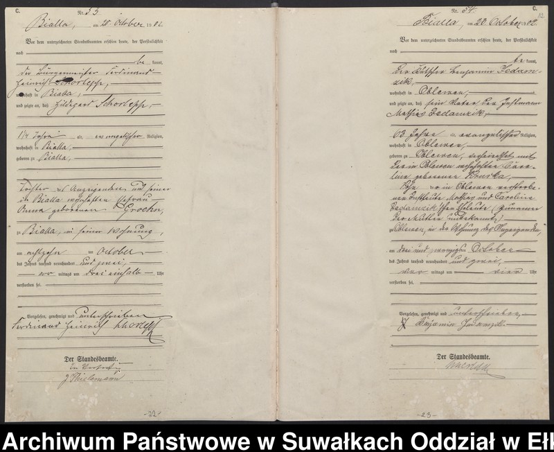 image.from.unit.number "[Sterbe-Haupt-Register des Königlichen Preussischen Standes-Amtes Bialla Kreis Johannisburg]"