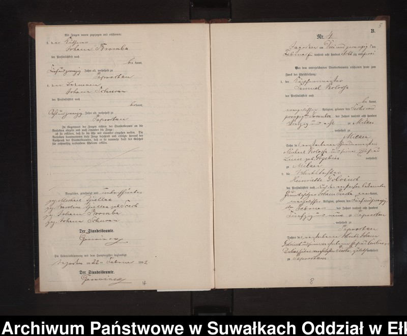 image.from.unit.number "Heiraths-Neben-Register des Preussischen Standes-Amtes Rydzewen Kreis Loetzen"