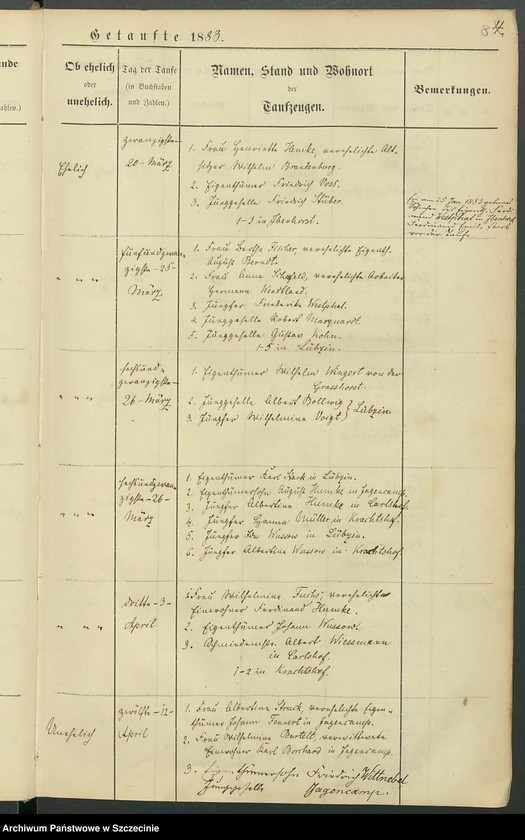 image.from.unit.number "Kirchenbuch. Lübzin (Lubczyna, now.)."