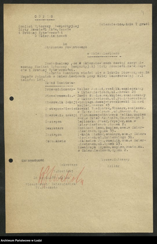 Obraz 5 z jednostki "Wybory do Sejmu okręg VII Skierniewice [- sprawozdania z przebiegu akcji wyborczej i głosowania, składy osobowe Obwodowych Komisji Wyborczych]"