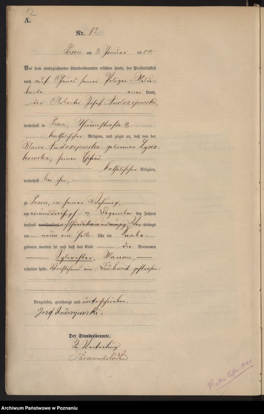 Obraz 15 z jednostki "Księga miejscowa urodzeń"