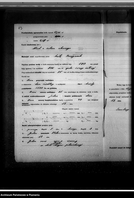 Obraz 18 z jednostki "Tartaki Spółki Lasowej w Smolarach pow. czarnkowski kocioł parowy nr woj. 2640"