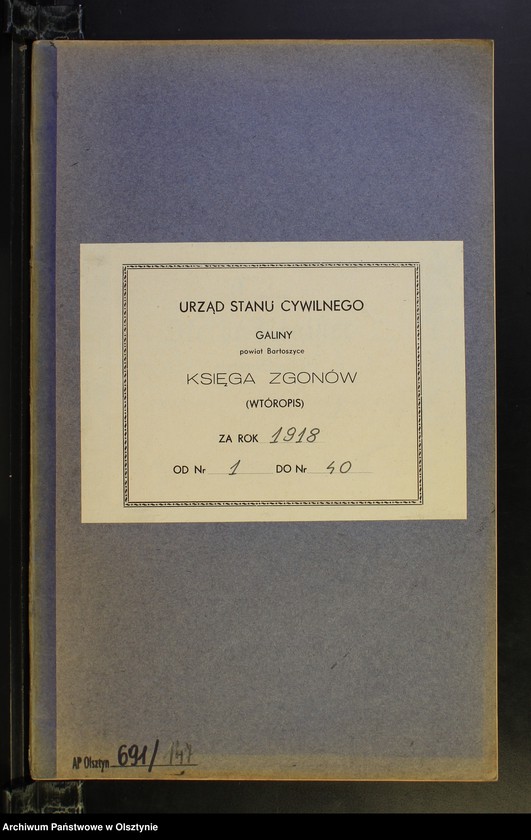 image.from.unit.number "Sterbe-Neben-Register Nr 1 - 40 [ Księga zgonów - wtóropis ]"