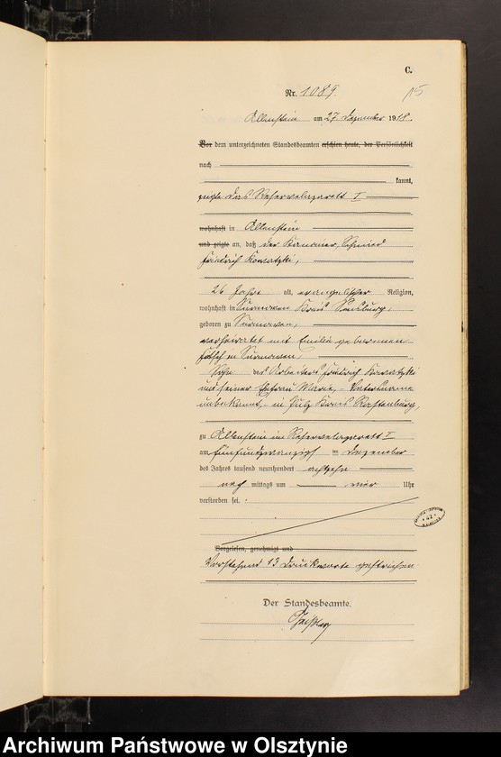 image.from.unit.number "Sterbe-Haupt-Register Tom IV, Nr 1076-1144"