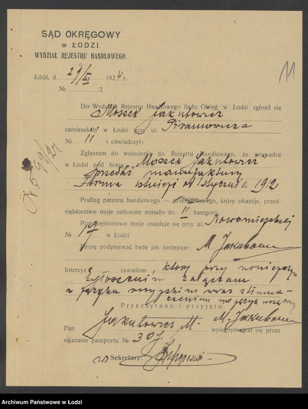 Obraz 13 z jednostki "Moszek Jakubowicz- sprzedaż manufaktury"