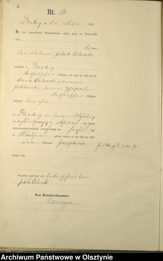 Obraz 16 z jednostki "Geburts-Haupt-Register Nr 1 - 41"