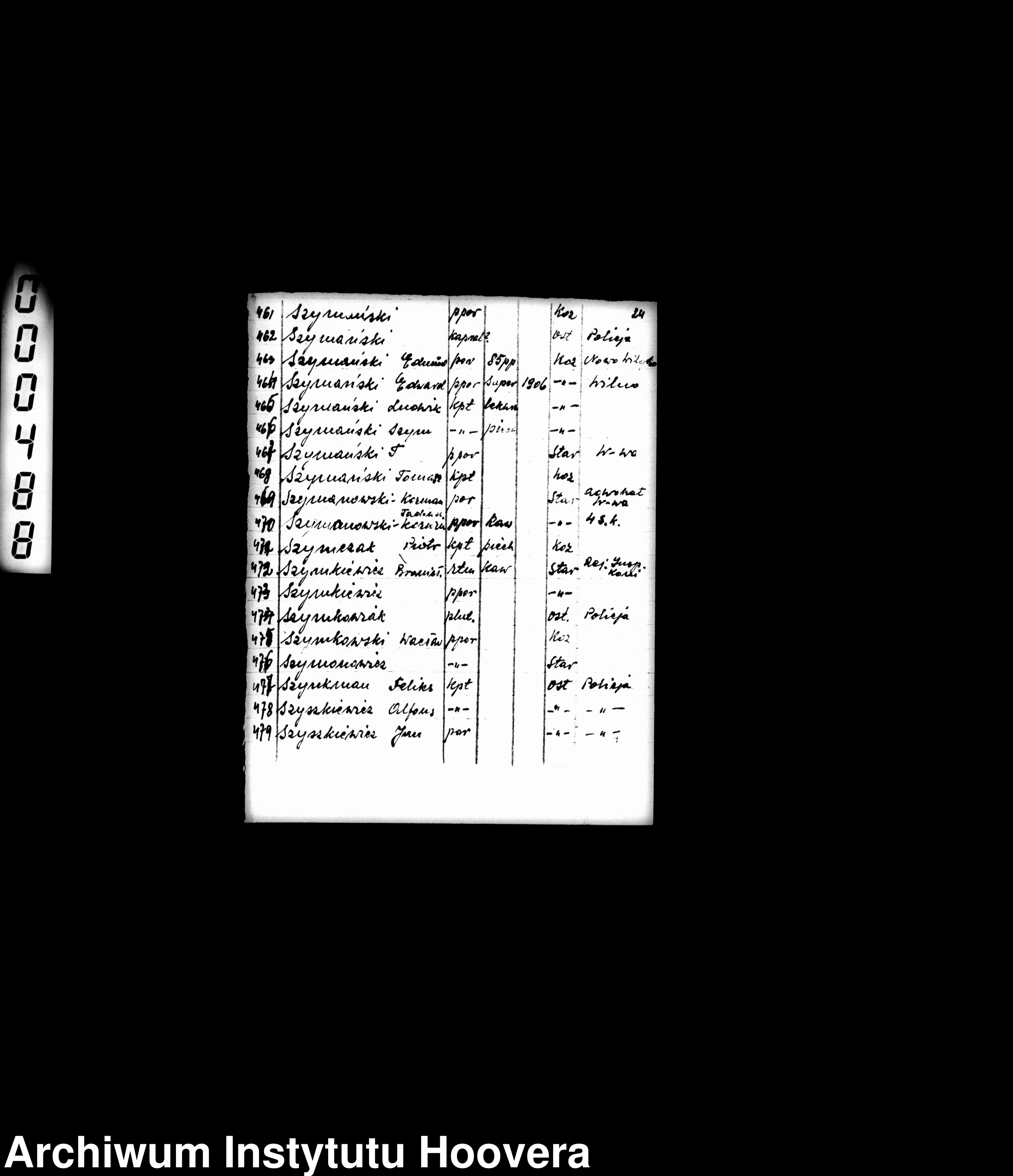 Skan z jednostki: Subject file, 1939-1943
