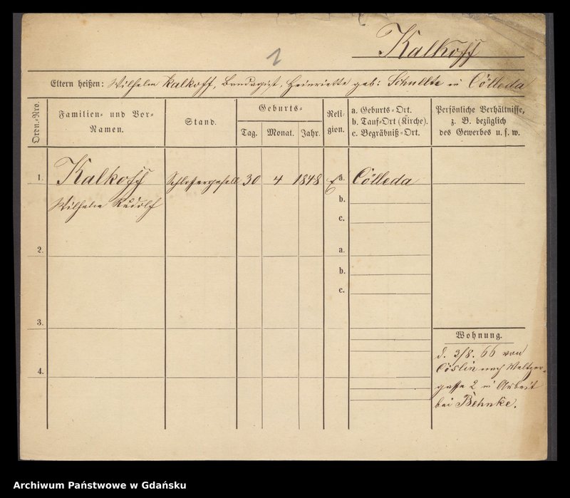 image.from.unit.number "Karty meldunkowe: Kalkoff - Kallweit"