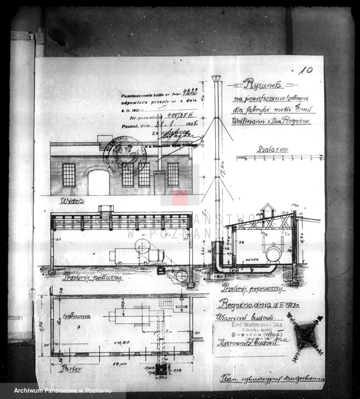 Obraz 15 z jednostki "Tartak parowy Emil Woltmann i Ska. w Rogoźnie pow. obornicki nr woj. kotła 2518"