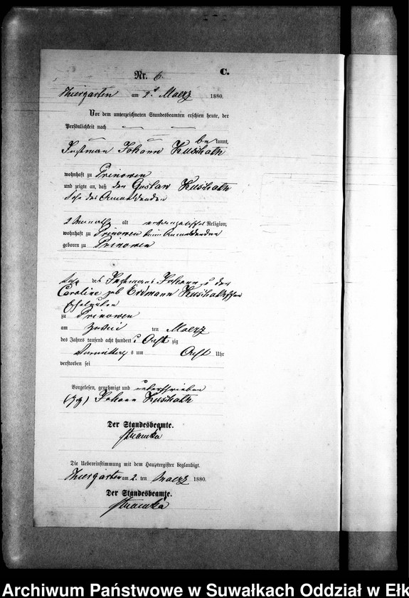 image.from.unit.number "Sterbe-Neben-Register des Preussischen Standes-Amtes Prinowen Kreis Angerburg"