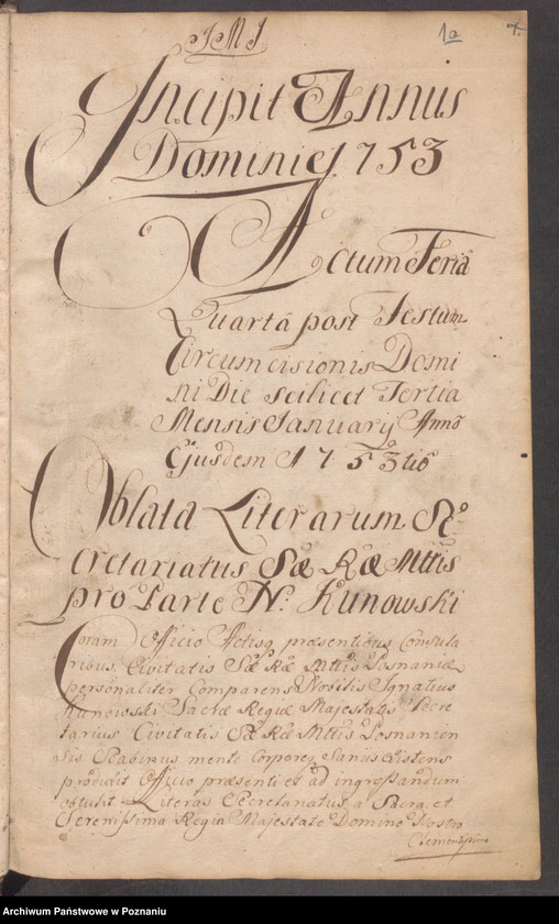 Obraz 5 z jednostki "Acta officii consularis civitatis SR.Mtis Posnaniae."