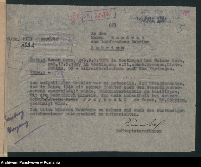 Obraz 8 z jednostki "Verdrängungslisten Gostigen [Gostyń]"