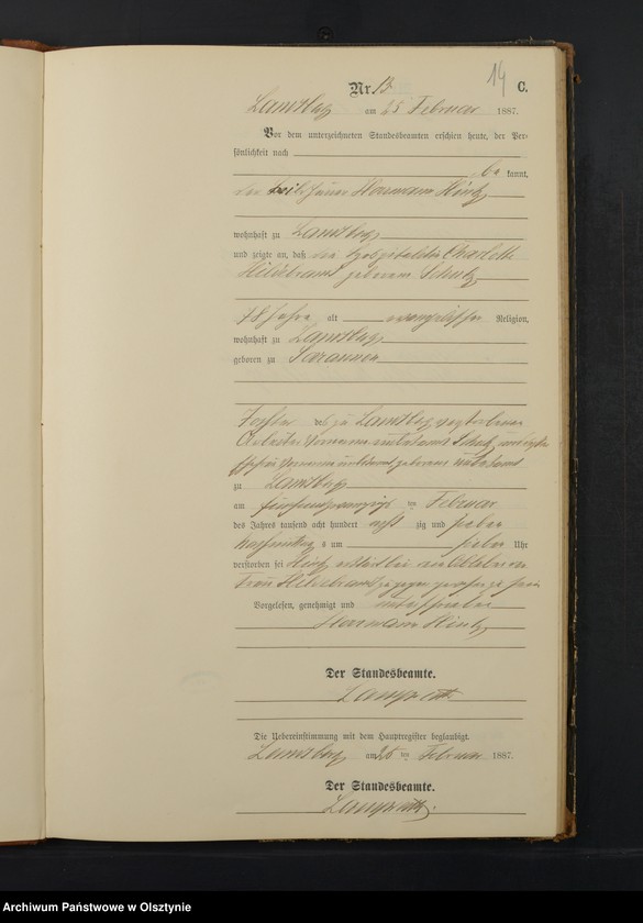 image.from.unit.number "Sterbe-Neben-Register Nr 1 - 71"