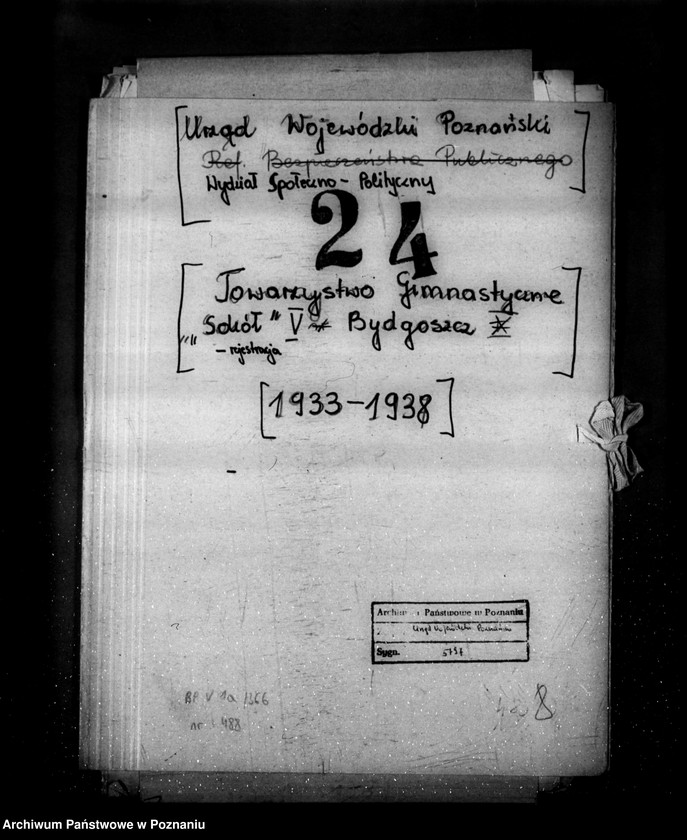 Obraz 4 z jednostki "/Towarzystwo Gimnastyczne Sokół V Bydgoszcz- rejestracja/"