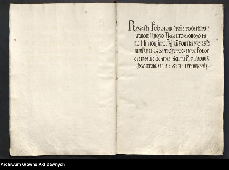 image.from.unit.number "Regestr poborów woj. krakowskiego -- wedle uchwały sejmu piotrkowskiego -- sprawiony."