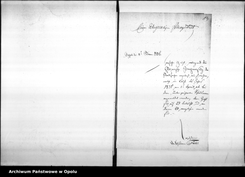 Obraz 14 z jednostki "Acta des Magistrats zu Oppeln betreffend die Einreichung der Nachweisungen der von den Schiedsmänner zu Stande Gebrachten Vergleiche an das Königl[iche] Oberlandesgericht. De Anno 1835-1858"