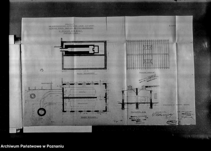 Obraz 17 z jednostki "Zatwierdzenie projektu zakładu przemysłowego nr 406 /urządzenia kotłowni i komina/ Farbiarni, Pralni Chemicznej w Mosinie powiat poznański"