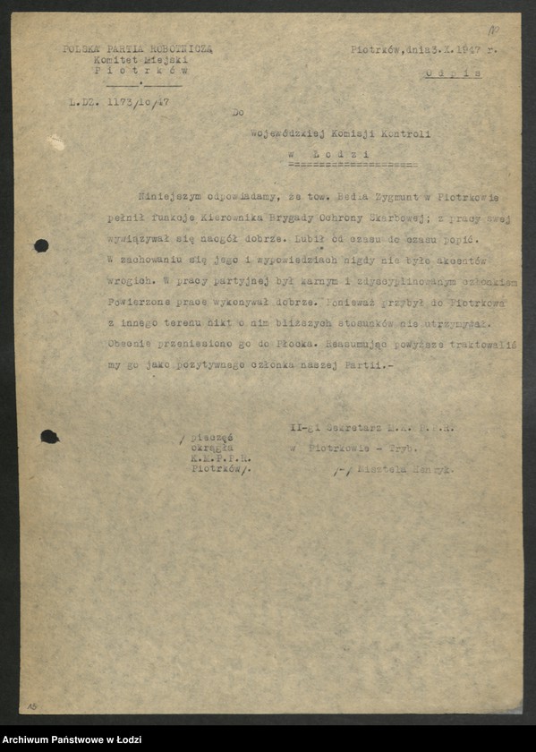 Obraz 11 z jednostki "Akta dotyczące spraw członków partii od A do C"