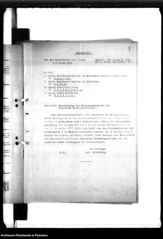 Obraz 14 z jednostki "Anordnungen, Vordrucke etc."