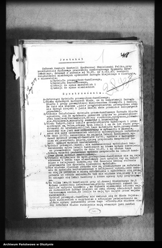 image.from.unit.number "Protokoły inspekcji i zarządzenia polustracyjne /zespołowe/"