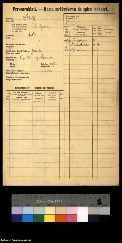 Obraz 3 z jednostki "[Spis ludności Łodzi] Kruk - Krol"