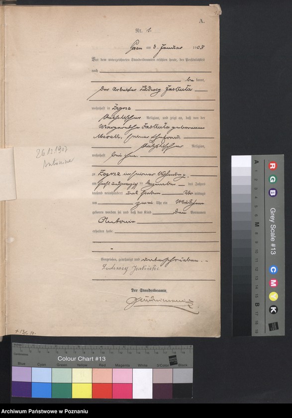 Obraz 3 z jednostki "Księga miejscowa urodzeń"