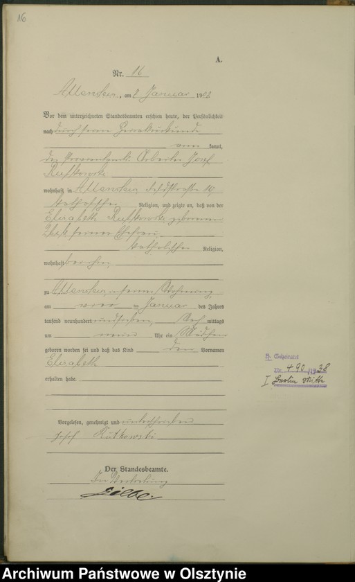 image.from.unit.number "Geburts-Haupt-Register Tom I, Nr 1-399"