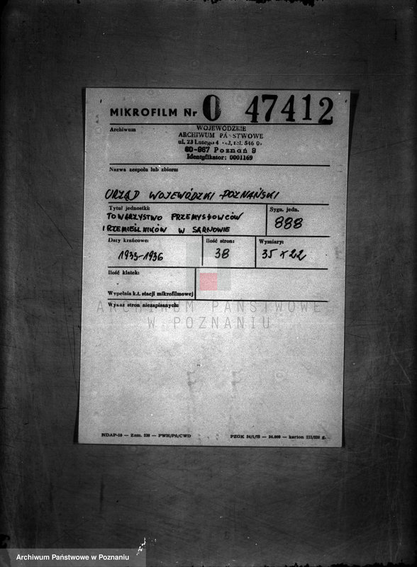 Obraz 2 z jednostki "/Towarzystwo Przemysłowców i Rzemieślników w Sarnowie/"