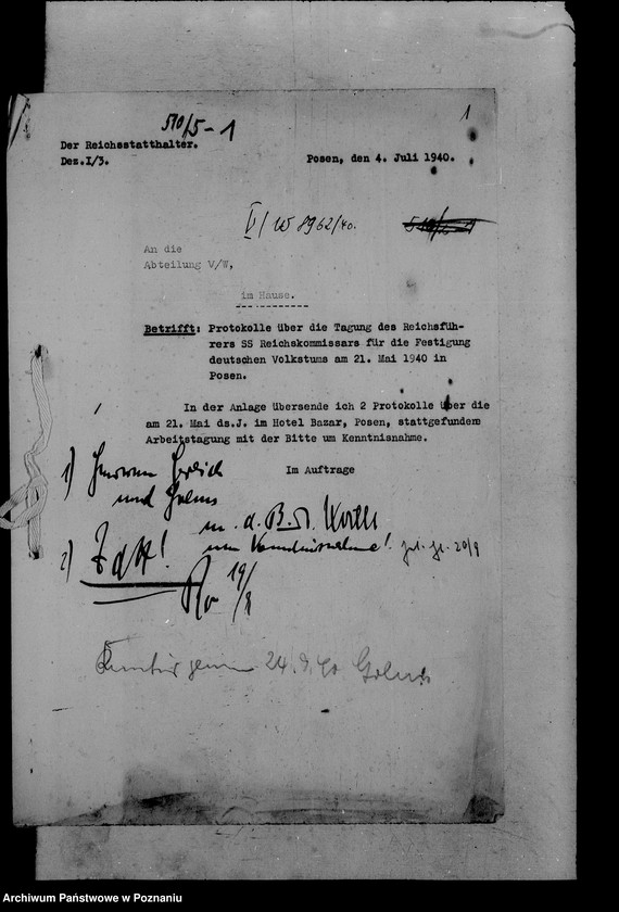 Obraz 5 z jednostki "Protokoły konferencji w sprawie umocnienia niemczyzny w Kraju Warty"