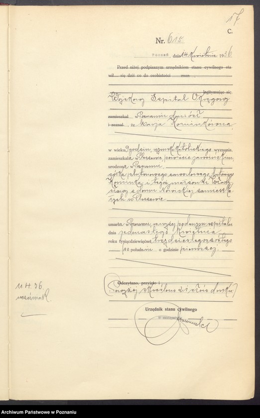 Obraz 19 z jednostki "Księga miejscowa zgonów tom II [Rejestr główny zgonów]"