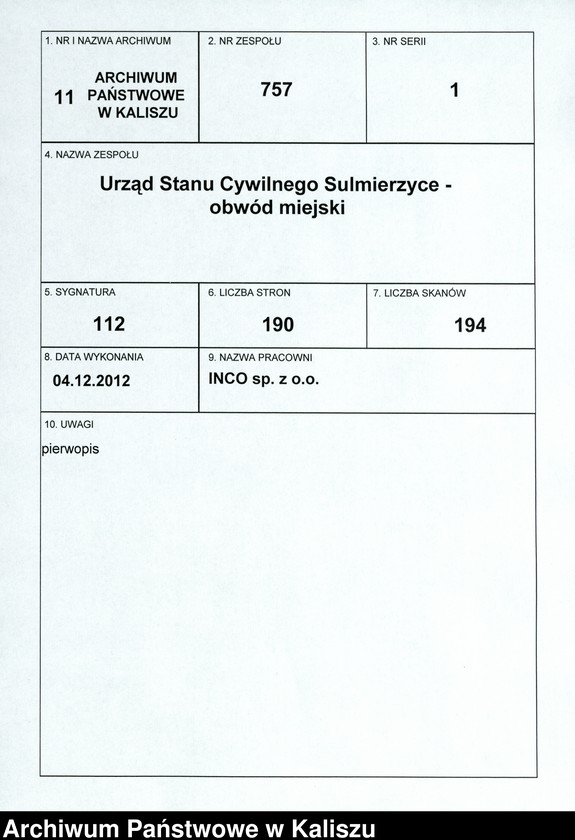 Obraz 1 z jednostki "[Księga urodzeń]"